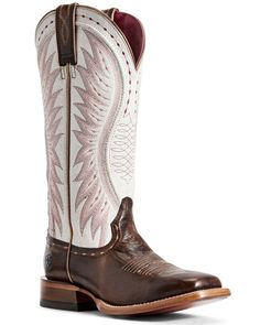 Ariat Women's Vaquera Mustang Western Boots - Wide Square Toe | Boot Barn Square Toed Boots, Ariat Womens Boots, Short Cowgirl Boots, Ariat Western Boots, Ariat Riding Boots, Square Toe Leather Boots, Ariat Cowgirl Boots, Wedding Cowboy Boots, Cowgirl Boots Outfit