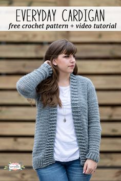 the everyday cardigan is free crochet pattern and video tutor