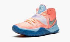 The Concepts x Nike Kyrie 6 “Khepri” is a Winter 2019 collaboration between the Boston-based boutique and Nike Basketball on Kyrie Irving’s sixth signature shoe.  The “Khepri” colorway is inspired by Egyptian culture and features distinct details throughout its design.  Pastel pink hues are incorporated in the leather and mesh upper with the Swoosh branding hit on the mid-panel taking on a metallic silver appearance.  A translucent midfoot strap with Egyptian symbols laid within the shell contra Irving Shoes, Bb Shoes, Best Volleyball Shoes, Kyrie 6, Egyptian Culture, Egyptian Symbols, Box Shoes, Kyrie Irving, Nike Kyrie