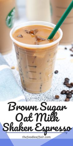 brown sugar oat milkshake espresso in a plastic cup