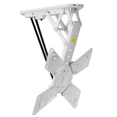 a white wall mounted tv bracket with two arms