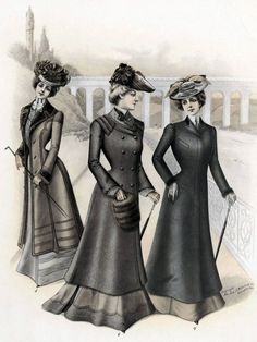 1902 Fashion, Edwardian Day Dress, Edwardian Fashion Plates, Walking Skirt, History Bounding, Victorian Illustration, Romantic Era, 1900s Fashion