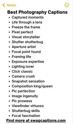 the best photography captions list for photographers