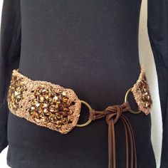 Crocheted woman belt, handmade,boho, ethnic, hippi, accessories, ready to ship #accessories #belt #crochet #ethnic Woman Belt, Sparkle Yarn, Waist Belts, Live Simply, Gold Sparkle, Granny Squares