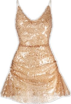 a gold sequin dress on a white background