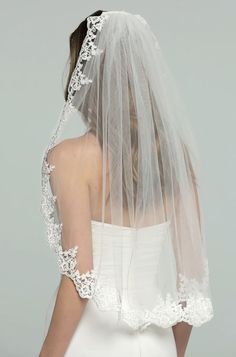 the back of a bride's wedding veil