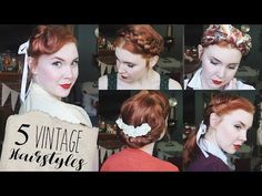 5 Quick & Easy Vintage Hairstyles for Natural/Straight Hair! Hairstyles For Natural Straight Hair, Easy Vintage Hairstyles, Updo Hairstyles Tutorials, Vintage Updo, Natural Straight Hair, Easy Updo Hairstyles, Easy Bun Hairstyles