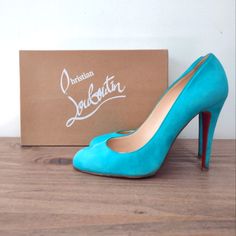 Absolutely Stunning Tiffany Blue Suede Pumps With Classic Design. Rounded Toe, Stiletto Heel Style. Minor Markings - Mostly At Heel Backs And Moderate Sole Wear. Heel Taps Have Some Pressure Wear But Probably Don't Need Immediate Replacement. These Lovely Pumps Will Come In Their Original Box And With A Dust Bag As Well As Shown. These Are From Saks Fifth Avenue And 100% Authentic -Please Feel Free To Ask Any Questions. I Wore These To A Few Events And I Wear A Size 9 Women's And They Fit Me Fin Ron Ron, Red Bottom Heels, Heel Taps, Blue Suede Pumps, Heel Tap, Red Bottom, Red Bottoms, Suede Pumps, Tiffany Blue