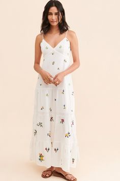 Rent Hibiscus Tiered Maxi Dress from Nuuly. Pick 6 items for $98/month. Free shipping + returns. Feminine Floral Embroidery Midi Dress For Beach, Feminine Floral Embroidered Beach Dress, Feminine Beach Dress With Floral Embroidery, Summer Floral Embroidered Dress For Brunch, Feminine Floral Embroidery Beach Dress, Floral Embroidered Dress For Summer Brunch, Summer Midi Dress With Floral Embroidery For Beach, Chic Floral Embroidery Midi Dress For Vacation, Free People Aesthetic