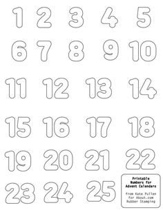 printable numbers for kids to color and cut out with the numbers in each letter