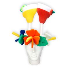 "Get this Awesome Margaritas and Hibiscus Hat Today! This Margaritas and Hibiscus Hat will definitely make you stand out at your next Party, Wedding, Corporate Event, Birthday, Quinceanera, or Halloween Party! Product Details: ✓Made in the USA ✓Handmade ✓High Quality Foam ✓One Size Fits Most ✓Customizable to your preferences \"This is where your party starts\". Give your next party a new life and rediscover your youth with Foam Party Hats. Foam Party Hats Guarantee At Foam Party Hats we believe Fun Brimmed Summer Costume Hats, Fun Brimmed Beach Costume Hats, Taco Hat, Foam Wigs, Foam Party, Wig Party, Margarita Glasses, Booth Props, 4th Of July Party