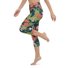 Women's Swim Capri Leggings with UPF 50+ UV Protection - fun and comfortable swimwear for active ladies! A high waist fit with an elastic waistband is the perfect choice for paddleboard yoga or swimming. Chlorine resistant, saltwater friendly. • 82% polyester, 18% spandex • Mid-calf length • Flat seam and coverstitch Boasting UV protection for your legs and a flattering fit and silhouette, these Swim Capris are ideal for any water sport activity. Our women's swim capris provide increased modesty Paddleboard Yoga, Swim Capris, Paddle Board Yoga, Comfortable Swimwear, Water Sports Activities, Flat Seam, Water Sport, Sports Activities, Capri Leggings