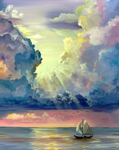 Boat Art Painting, Seascapes Paintings, Fall Canvas Art, Canvas Board Painting, Compassion International, Sailing Art, Night Sky Painting, Painting Ideas For Beginners, Christmas Paintings On Canvas