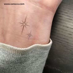 a small star tattoo on the wrist