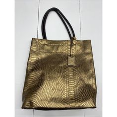 Inzi Faux Leather Gold Metallic Faux Anaconda Handbag Purse Tote New. New With Tags See Pic Bs285/22n7 Mh1 Gold Soft Leather Bag For On-the-go, Gold Bag With Magnetic Closure For Daily Use, Trendy Tote Bag With Magnetic Closure, Gold Rectangular Hobo Bag With Large Capacity, Gold Tote Satchel With Zipper Closure, Gold Pouch Shoulder Bag For Shopping, Rectangular Gold Hobo Bag With Large Capacity, Gold Pouch Bag For Shopping, Gold Rectangular Bag With Zipper Closure