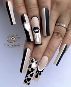 Black And White Nail, Bad Nails, Black And White Nail Art, Wow Nails, Punk Nails, White Nail Art