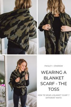 How to Wear A Blanket Scarf 7 Ways - Paisley + Sparrow Scarf 2023, Scarf Wearing, Ways To Wear A Scarf