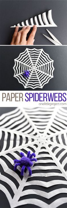 paper spiderwebs are the perfect halloween craft for kids and adults to make with their own hands