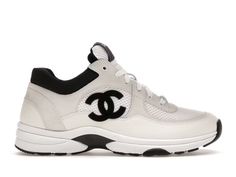 Chanel Low Top Trainer Suede White Black (Women's) - G38299 Y55720 K3846 - US Chanel Sneakers Woman, Chanel Trainers, Chanel Black And White, Black And White Trainers, Chanel Sneakers, Shoe Wishlist, Black Shoes Women, White Trainers, Chanel Black