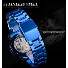 This mechanical wristwatch in a cool, blue color is a breath of fresh air from the usual men's watches. It is ideal for men looking for unique watches, and it has luminous clock hands and mechanical hand wind movement. It is made from high-quality and durable stainless steel and glass.SpecificationsBrand Name: GeraldBlackWater Resistance Depth: No waterproofOrigin: CN(Origin)Clasp Type: Bracelet ClaspStyle: Fashion & CasualMovement: Mechanical Hand WindBand Length: 21cmCase Material: Stainless s Black Furniture Living Room, Wristwatch Fashion, Mechanical Hand, Luxury Business, Watch Luxury, Watches Unique, Stainless Steel Band, Skeleton Watch, Stainless Steel Watch