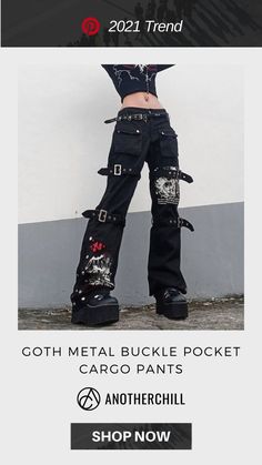 https://www.anotherchill.com/collections/pants/products/goth-metal-buckle-pocket-cargo-pants?utm_source=pinterest&utm_medium=cpc&utm_campaign=%7Badgroupid%7D Grunge Cargo Style Pants For Fall, Edgy High Waist Cargo Jeans, Trendy High-waist Cargo Pants For Alternative Fashion, Trendy High Waist Cargo Pants For Alternative Fashion, Punk Style High Waist Pants With Pockets, High Waist Punk Pants With Pockets, Grunge Style Cargo Pants For Streetwear, Grunge Streetwear Cargo Pants With Belt Loops, Edgy High-waist Cargo Jeans For Streetwear