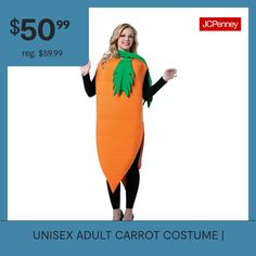 a woman in a carrot costume for $ 50