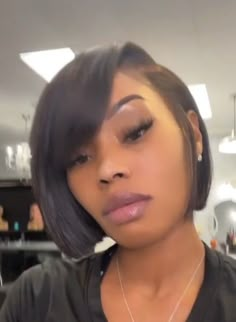 Tapered Bob For Black Women, Bob Haircut Natural Hair, Side Part Bob Silk Press Natural Hair, Relaxed Haircut, Silk Press Natural Hair Short Bob With Color, Silk Press Shorthair, Natural Hair Pressed Out Silk Bob, Silk Press Natural Hair Short Bob With Bangs, Copper Bob Black Women