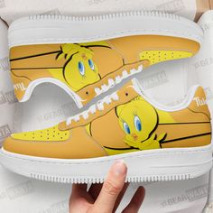 Tweety Custom Cartoon Air Sneakers LT13 All of our Air Sneakers styles are custom-made-to-order and handcrafted to the highest quality standards. High-quality rubber sole for traction and exceptional durability Lace-up closure for a snug fit. Material: Microfibre leather: chemical & abrasion resistance, anti-crease, aging resistance Please allow 7-10 business days to receive a tracking number while your order is hand-crafted, packaged and shipped from our facility. Non-slip Low-top Custom Sneakers For Streetwear, Custom Low-top Non-slip Sneakers For Streetwear, Low-top Non-slip Custom Sneakers For Streetwear, Custom Sneakers With Gum Sole For Sports, Custom Non-slip Low-top Sneakers For Streetwear, Sports Custom Sneakers With Gum Sole And Round Toe, Custom Sneakers With Rubber Sole For Sports, Custom Synthetic Sneakers With Rubber Sole, Custom Synthetic Sneakers With Rubber Sole And Round Toe