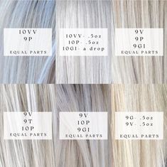 Blonde Toners, White Hair Toner, Toner For Blonde Hair, Blonde Hair Colour Shades, Cool Blonde Hair Colour, Blonde Toner, Color Correction Hair