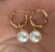 AAA 7-8MM south sea white natural pearl earrings 14K GOLD | eBay 14k Gold Round Pearl Earrings, Aaa Quality Round Pearl Earrings As Gift, High-quality Round Gold Pearl Earrings, Round Pierced Pearl Earrings For Anniversary, Anniversary Pearl Earrings Pierced, Round Pearl Earrings, Natural Pearl Earrings, White Pearl Earring, Natural Pearl