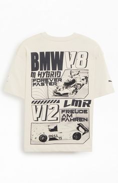 Channel classic racing style with the BMW Motorsport Vintage T-Shirt from Puma. This tee features short sleeves, a crew neckline, and iconic BMW vintage graphics on the left chest and back for a sporty, timeless look.Solid color teeShort sleevesCrew necklineBMW graphicsStandard fitMachine washable Puma Mens BMW Motorsport Vintage T-Shirt - Brown size Small Vintage Car T Shirt, Biker T Shirt Design, Pacsun Shirts Graphic Tees, Bmw Tshirt, Graphic Tees Men, Dude Clothes, Bmw Vintage, Men's Graphic Tees, Football Graphic Tee