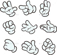 cartoon hands with different gestures - people characters