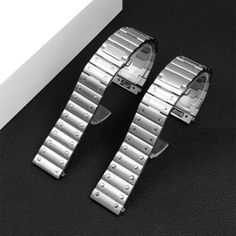 (eBay) Find many great new & used options and get the best deals for 21mm Steel Bracelet Metal Chain Watch Band Strap Fits Cartier Santos WSSA0019 at the best online prices at eBay! Free shipping for many products! Modern Silver Watch With Bracelet Strap, Modern Silver Watch With Jubilee Bracelet, Modern Silver Watches, Modern Silver Band Watch, Silver Watch Accessories With Bracelet Strap, Modern Silver Watch Accessories With Bracelet Strap, Silver Watch Accessories With Bracelet Strap And Round Dial, Luxury Silver Watch Bands With Stainless Steel Clasp, Modern Silver Jubilee Bracelet Watch Band