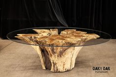 a table made out of wood and glass with the words oak oak furniture on it