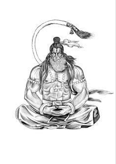 a drawing of a man sitting in the middle of a lotus position with two birds flying above