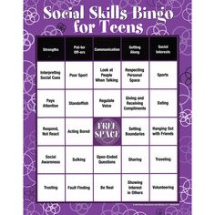 Social Skills Bingo Game for Teens product image Social Skills Teens, Social Skills Games, Social Skills Groups, Social Skills Activities, Teaching Social Skills, Social Thinking, Nonverbal Communication, Social Games, School Social Work