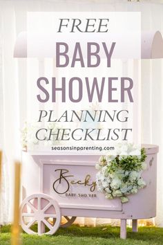 baby shower food cart Baby Planning Checklist, Baby Shower Planning Checklist, Shower Checklist, Decor Checklist, Baby Shower Checklist, Party Checklist, Baby Shower Theme Decorations, Free Baby Shower, Baby Planning