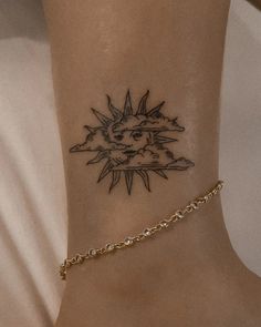 Anklets Dahlia Anklet Midori Jewelry Co. Tato Minimal, Dope Tattoos For Women, Stylist Tattoos, Discreet Tattoos, Sun Tattoo, Dainty Tattoos, Subtle Tattoos, Aesthetic Tattoo, Elegant Tattoos