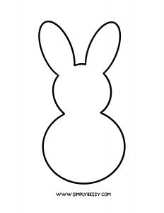 the outline of a bunny's head is shown in black and white on a white background