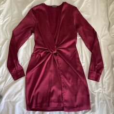 Really Pretty! Never Worn Elegant Burgundy Mini Dress For Spring, Chic Burgundy Mini Dress For Spring, Red V-neck Dress For Going Out, Fashion Nova Dress, Fashion Nova, Colorful Dresses, Fashion Dresses, Mini Dress, Womens Dresses