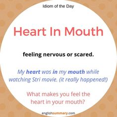 a poster with the words heart in mouth