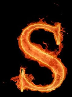 the letter s is made up of fire