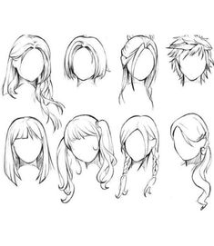 Drawing Ideas Anime, Pelo Anime, Drawing Hair, How To Draw Anime Hair, Ipad Art, Anime Hair, Hair Reference