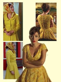 Sunday Clothes, Best Gowns, Gamine Style, Yellow Coat, Yellow Scarf, Style Muse, Scarf Vintage