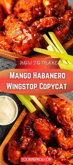 how to make mango habanero wingstop copycath with text overlay