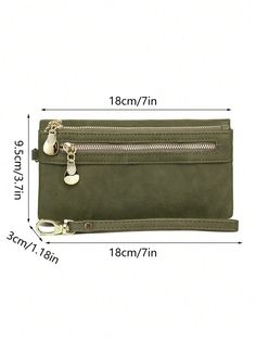 Vintage Women's Long Wallet With Wristle ,Minimalist Bifold Large Capacity Artificial Leather Wallet Withe Zipper Pocket & Card Slot & ID Window, Ladies Clutch Bag Hand Purse For Credit Card/ ID Card/ Money/ Cash/Driver's License/Checkbook/Receipts/Mobile Phone,For Daily Women (Green) | SHEIN USA Handheld Wallets With Card Slots For Daily Use, Handheld Wallet With Card Slots For Daily Use, Pouch Wallets With Zipper Pocket For Daily Use, Wallets With Zipper Pocket For Daily Use, Daily Use Wallets With Zipper Pocket, Multifunctional Rectangular Wallet With Card Slots, Multifunctional Rectangular Wallet For Daily Use, Multifunctional Rectangular Wallet, Daily Use Bifold Coin Purse With Zipper Pocket