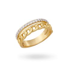 This 14k gold vermeil ring has the perfect combinations of texture and shine. Add this ring to your existing stack or let it shine on its own. Layer Chain, Let It Shine, Women's Rings, Layered Chains, Shine On, Chain Ring, Best Fashion, Who What Wear, Gold Vermeil