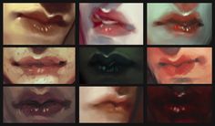 multiple images of different lips and mouths