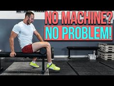 a man sitting on top of a bench in front of a sign that says, no machine? no problem