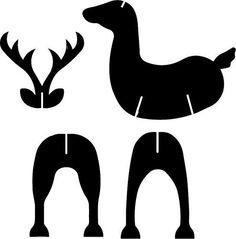 the silhouettes of deer and antlers are shown